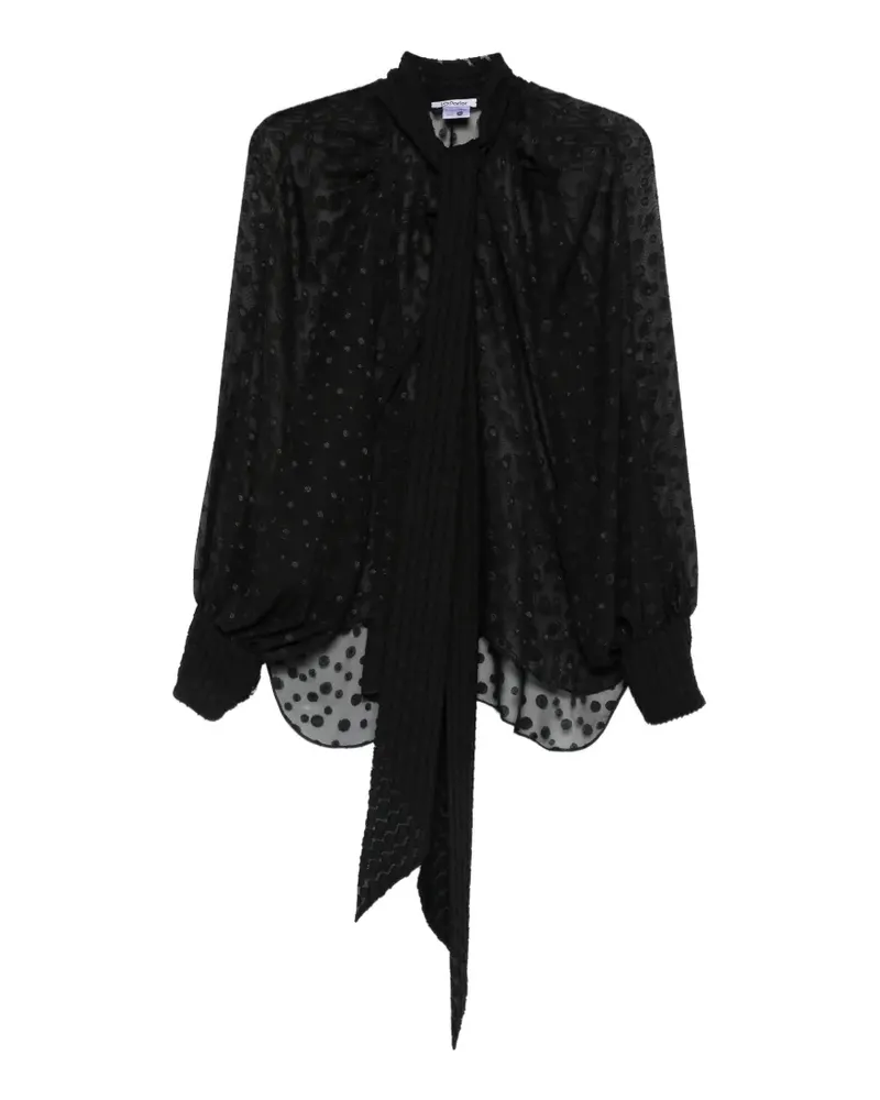 Parlor pussy-bow-collar blouse - Schwarz Schwarz