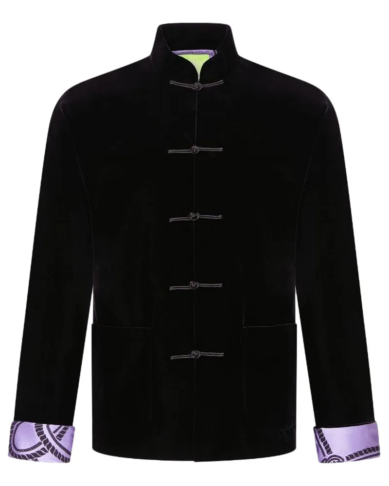 Shanghai Tang Tang Samtjacke - Schwarz Schwarz