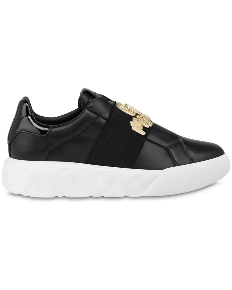 Moschino Sneakers mit Applikation - Schwarz Schwarz
