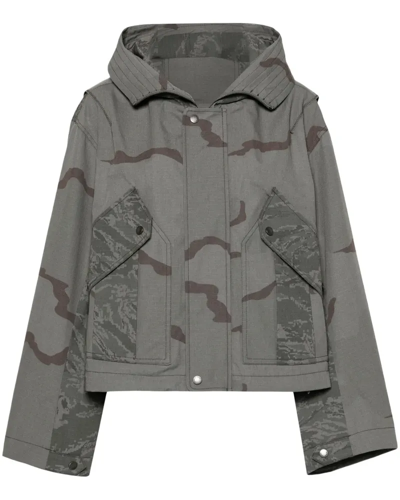 Marine Serre Regenerated Jacke mit Camouflage-Print - Grau Grau