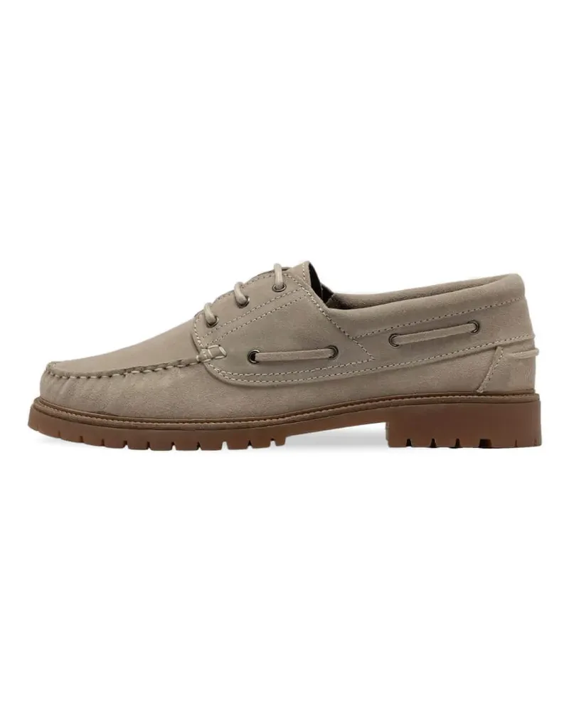 LES DEUX suede boat shoes - Nude Nude