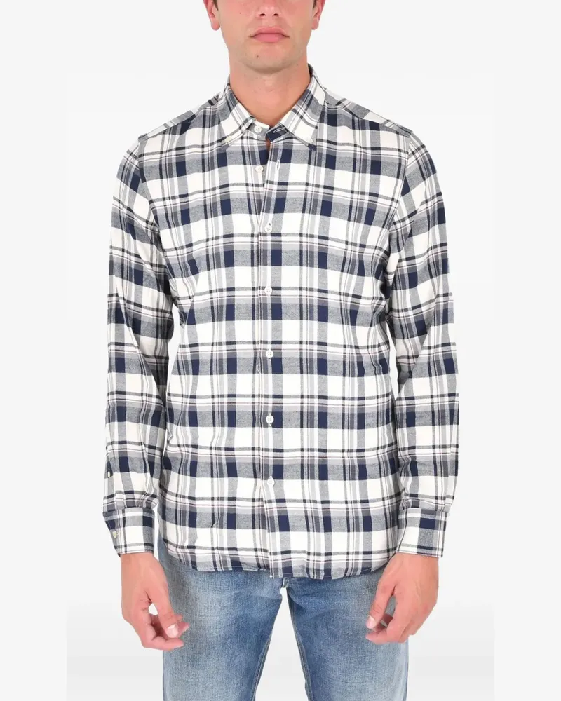 Boglioli Kariertes Hemd - Weiß Weiß