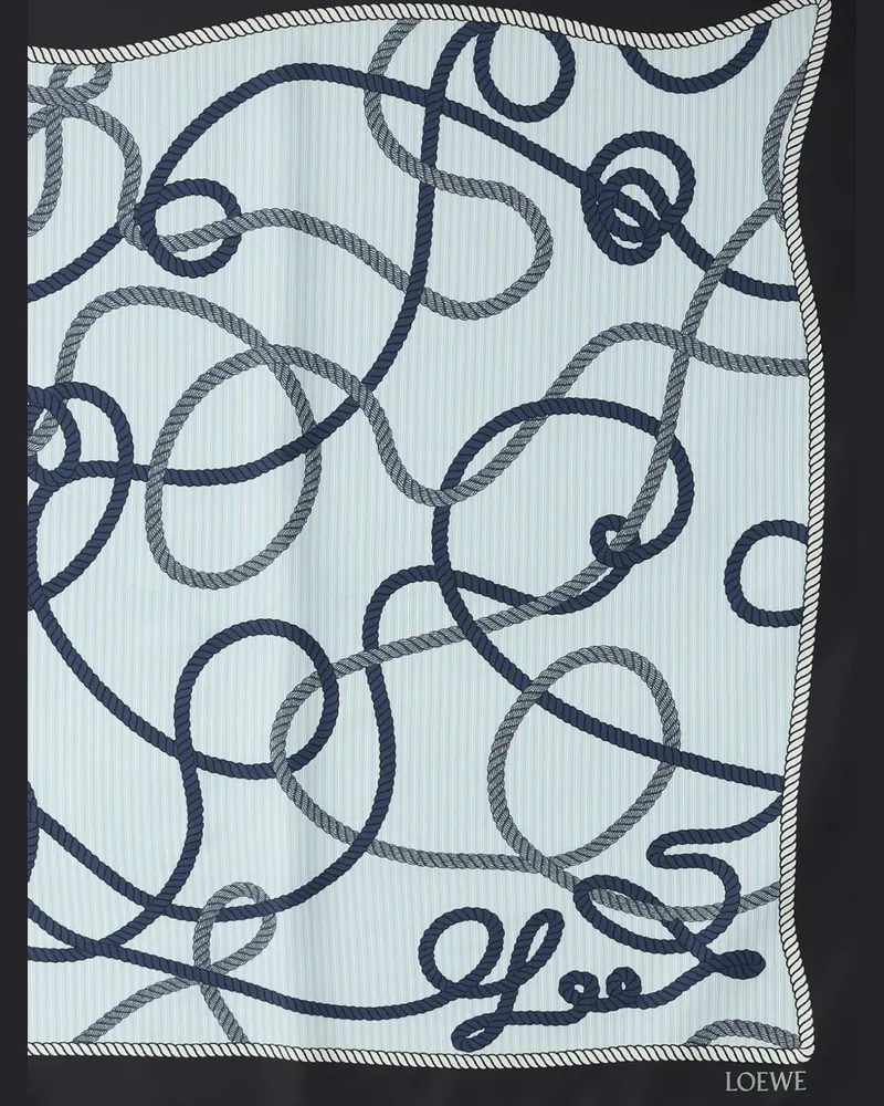 Loewe Seidenschal mit Kordelprint - Blau Blau