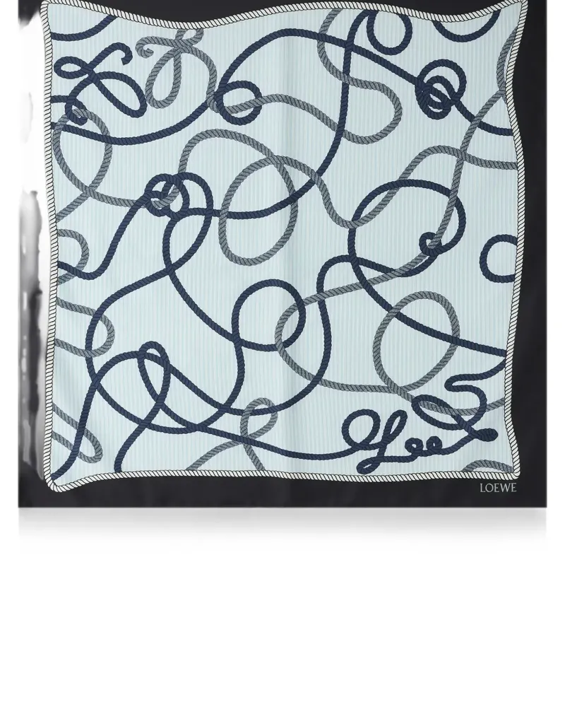 Loewe rope-print silk scarf - Blau Blau