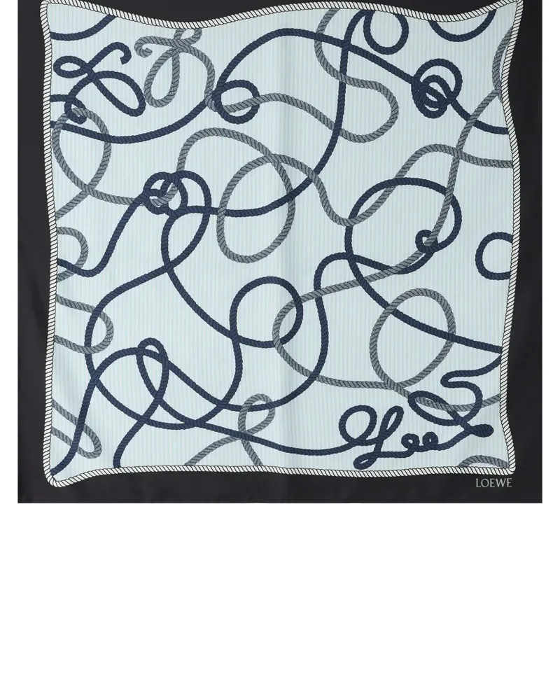 Loewe rope-print silk scarf - Blau Blau