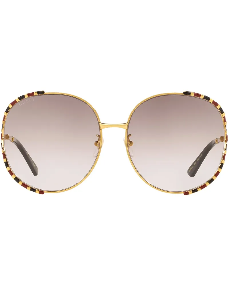 Gucci Sonnenbrille mit rundem Gestell - Gelb Gelb