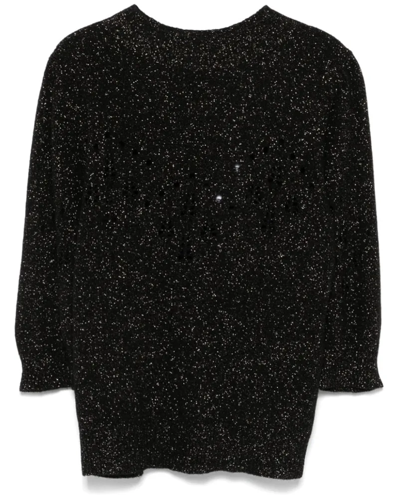 Twin-Set Gestricktes Lurex-T-Shirt - Schwarz Schwarz