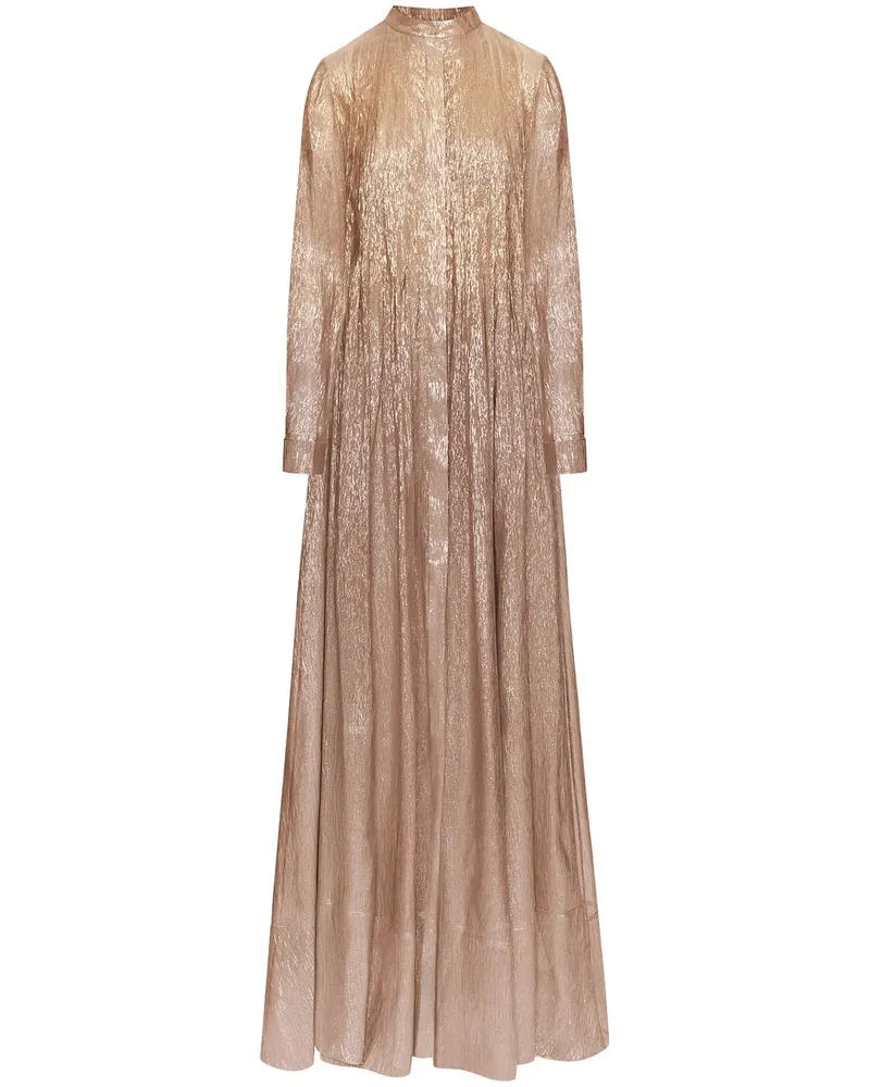 Oscar de la Renta Hemdkleid im Metallic-Look - Rosa Rosa