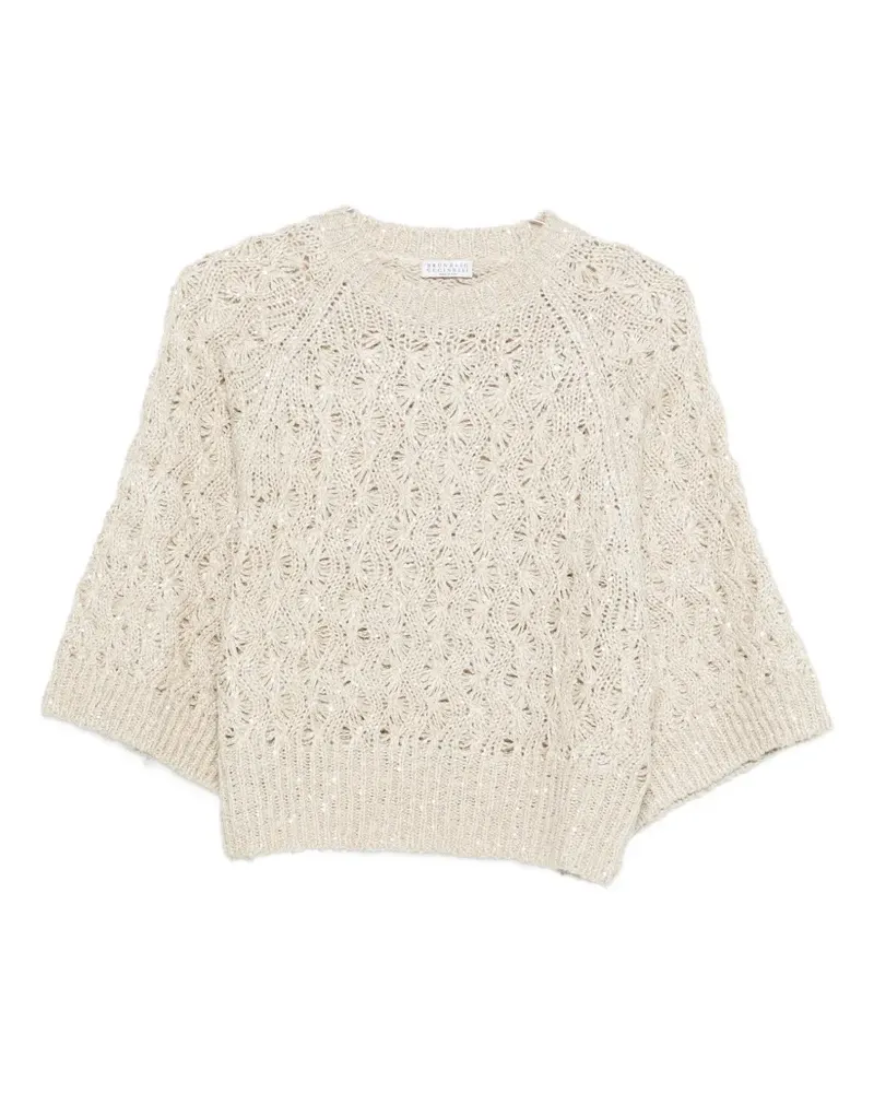 Brunello Cucinelli open-knit sweater - Nude Nude