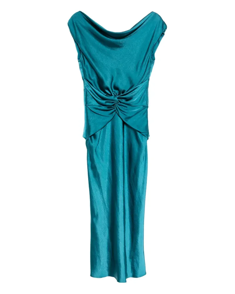 Amsale Gerafftes Hammered Kleid - Blau Blau