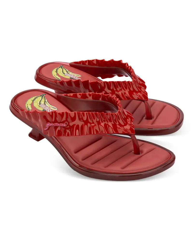Melissa x Ganni ruffled kitten-heel sandals - Rot Rot