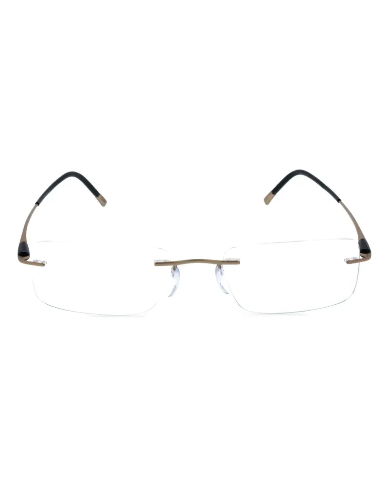 Silhouette Rahmenlose Brille mit eckigen Gläsern - Gold Gold