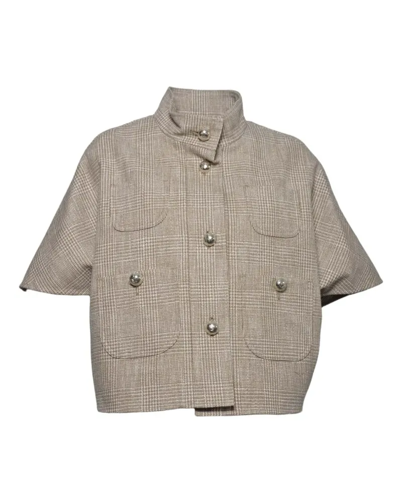 Max Mara Gemusterte Jacke - Nude Nude