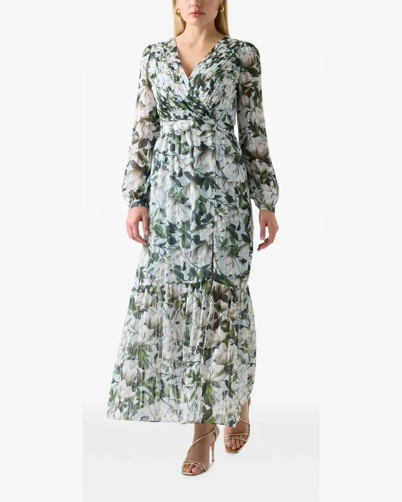 Guess Langes Kleid mit Blumenmuster - Blau Blau