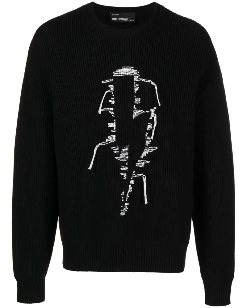 Neil Barrett Pullover mit Blitzmotiv - Schwarz Schwarz