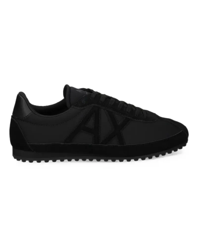 Armani Exchange Sneakers mit Logo-Patch - Schwarz Schwarz