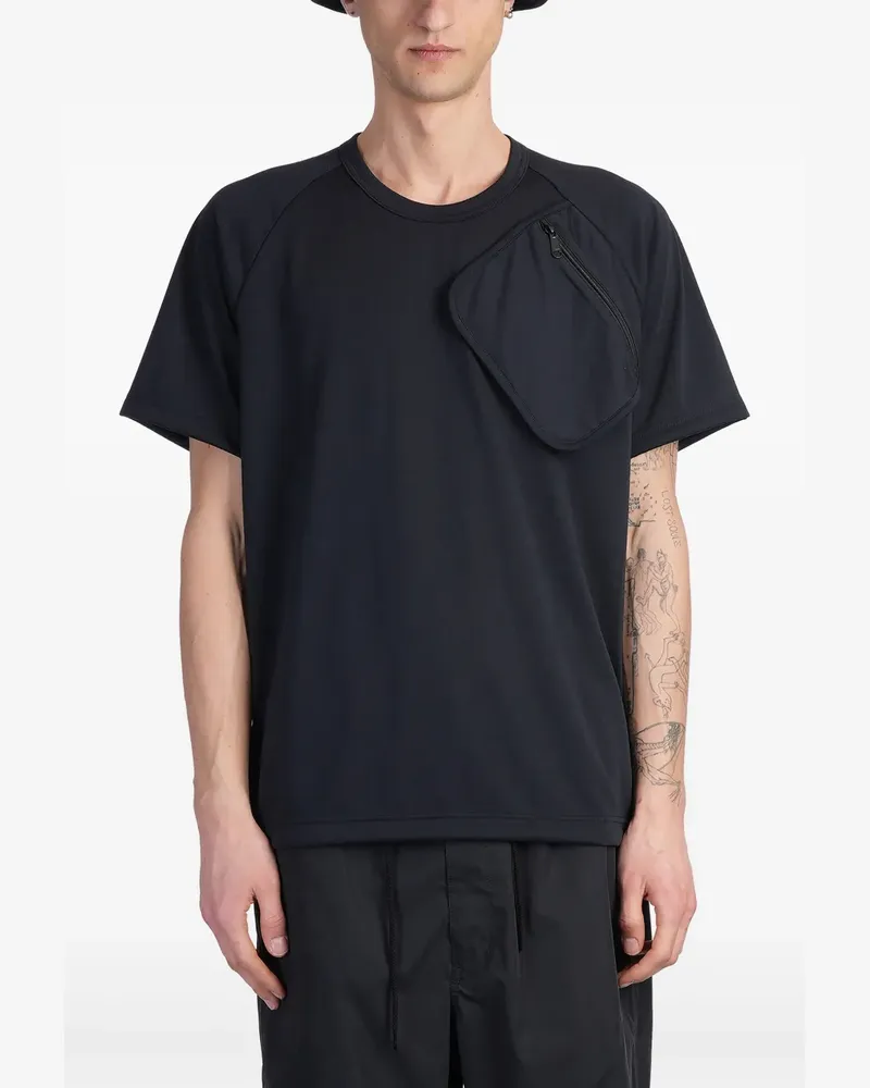 Comme des Garçons T-Shirt mit Reißverschlusstasche - Schwarz Schwarz