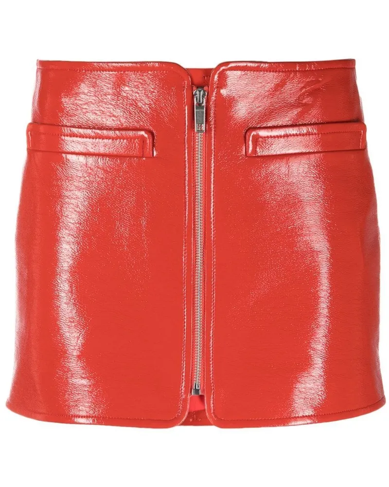Courrèges Minirock aus Lackleder - Rot Rot