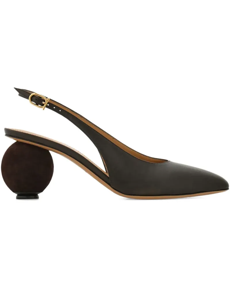 Ferragamo Slingback-Pumps mit Kugelabsatz 70mm - Braun Braun
