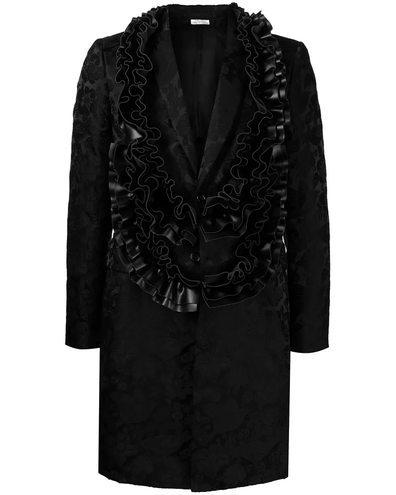 Comme des Garçons Mantel mit Rüschen - Schwarz Schwarz