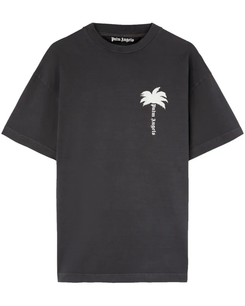 Palm Angels T-Shirt mit Palmen-Print - Grau Grau