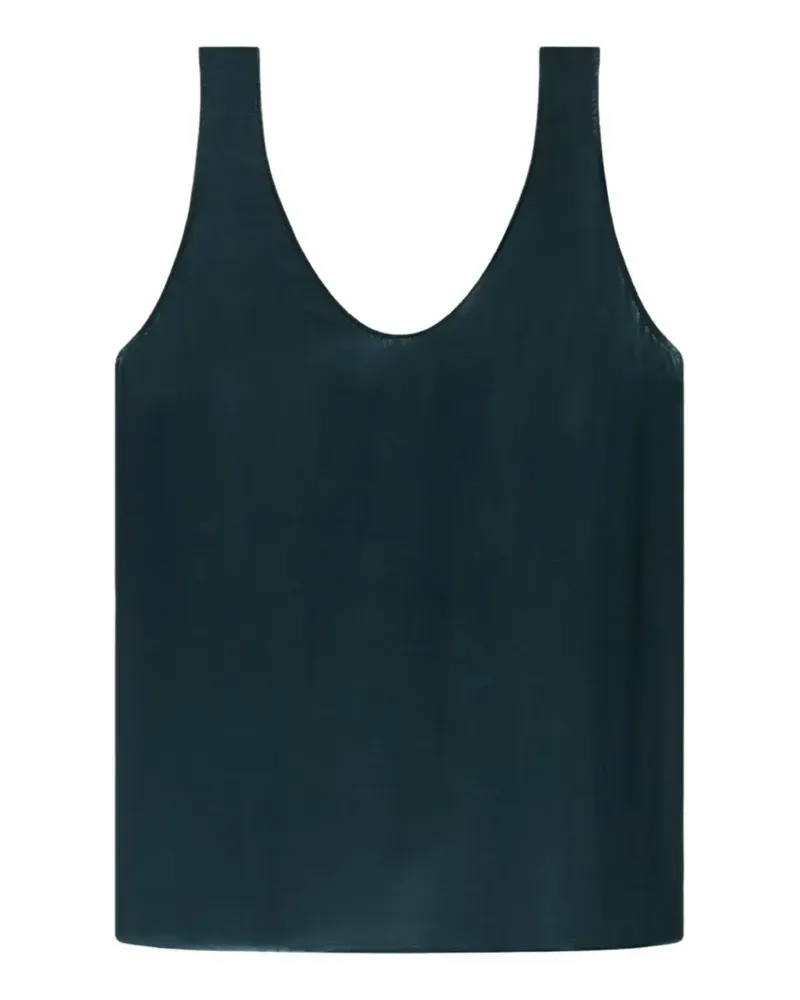 Another Tomorrow tank satin cocoon blouse - Grün Grün