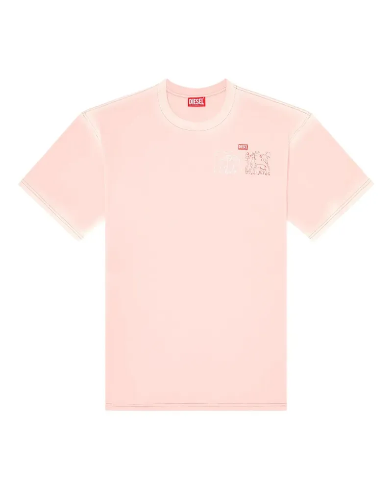 Diesel T-Boxt-T10 T-Shirt mit grafischem Print - 37ZA PINK 37za