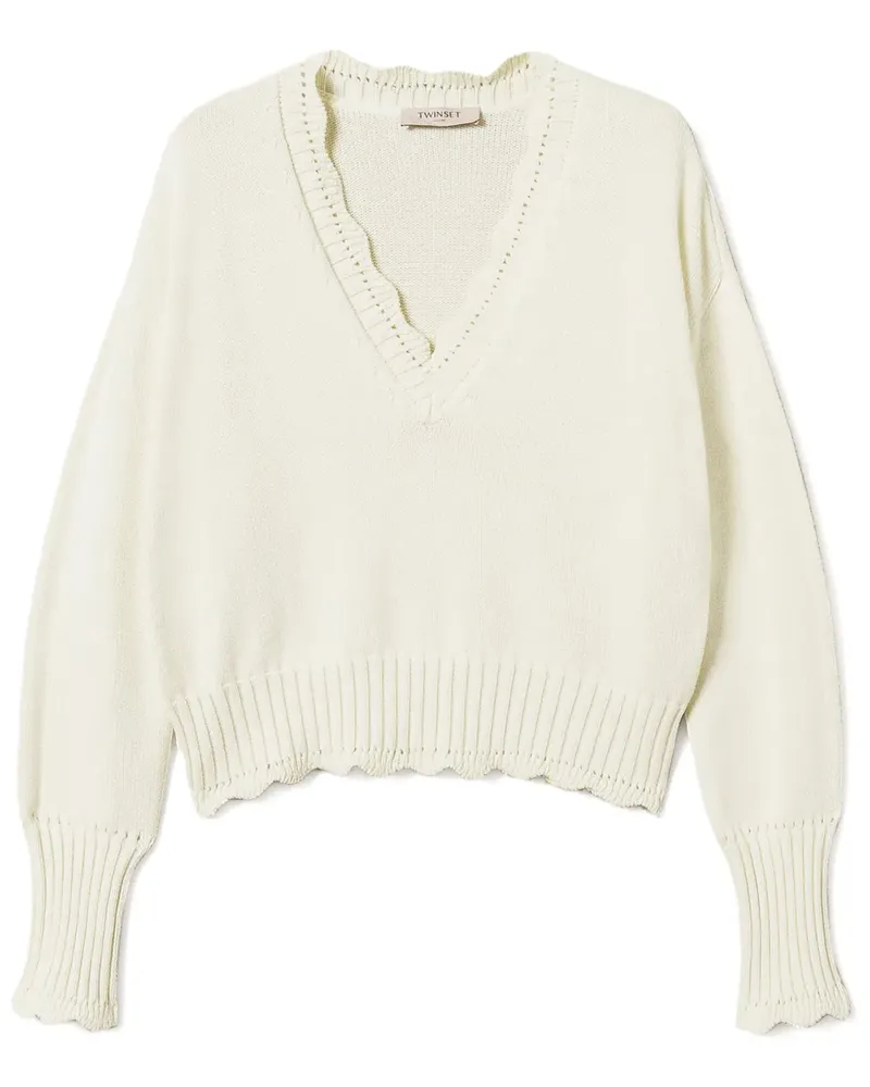 Twin-Set Pullover mit Wellensaum - Gelb Gelb