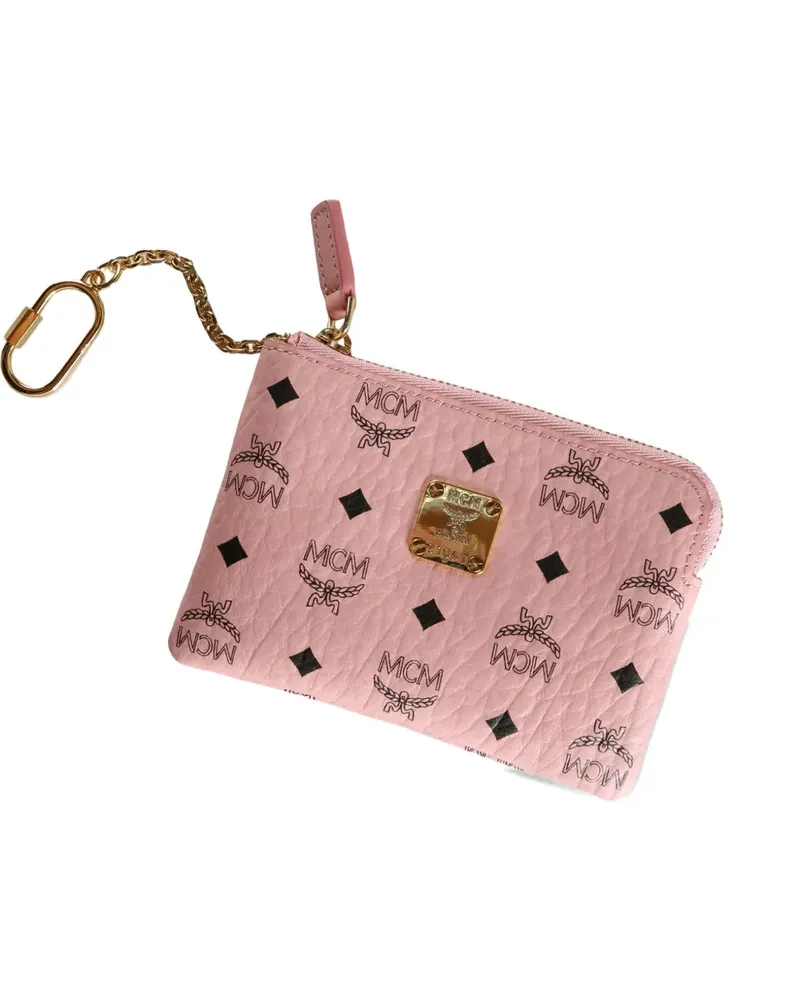 MCM logo-pattern chain-detail wallet - Rosa Rosa
