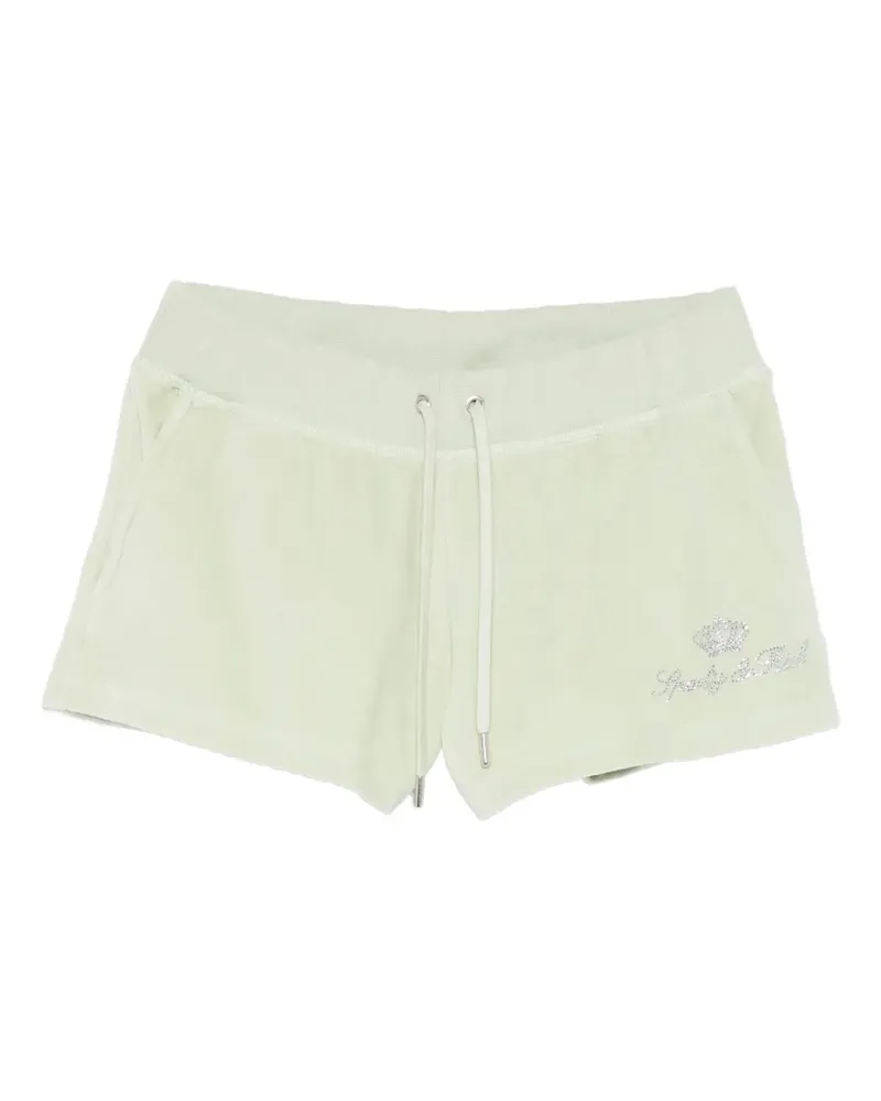 SPORTY & RICH rhinestone-embellished track shorts - Grün Grün