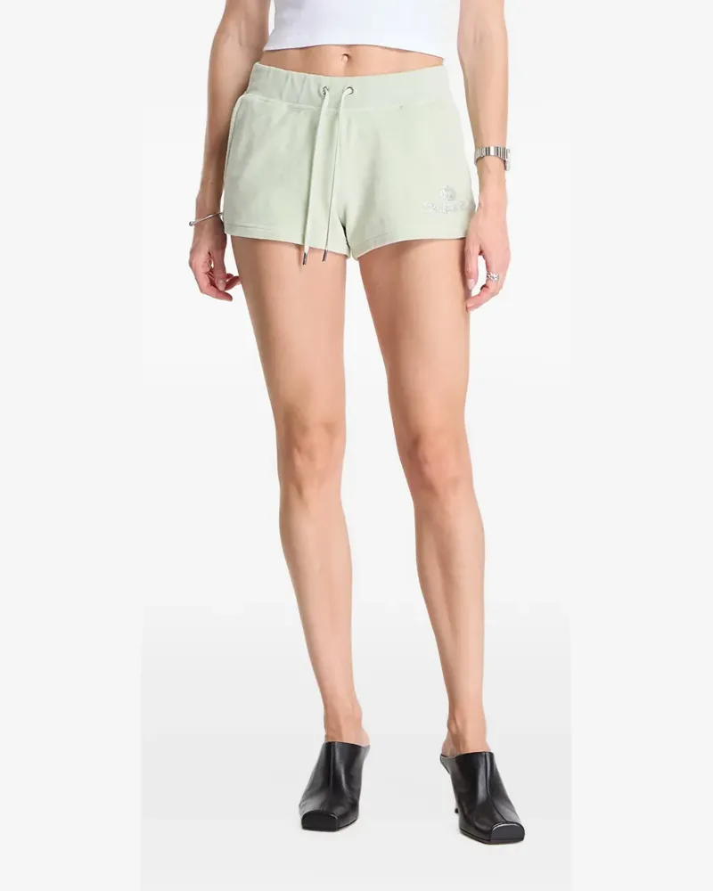 SPORTY & RICH Shorts mit Strass - Grün Grün