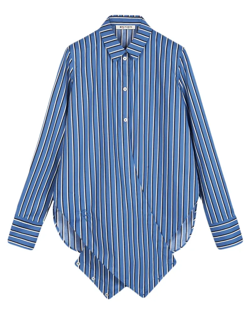Ports 1961 Gestreiftes Hemd - Blau Blau