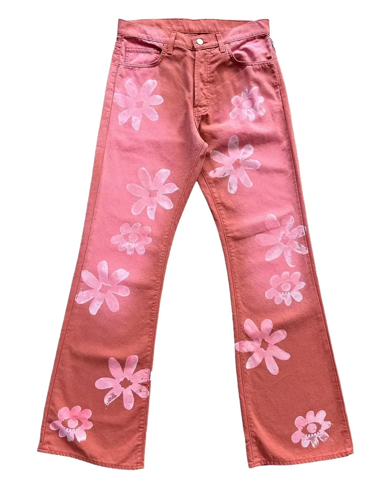 alchemist Schlagjeans mit Blumen-Print - Rot Rot