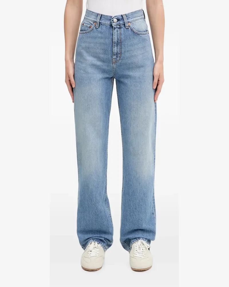 SPORTY & RICH logo-patch straight-leg jeans - Blau Blau