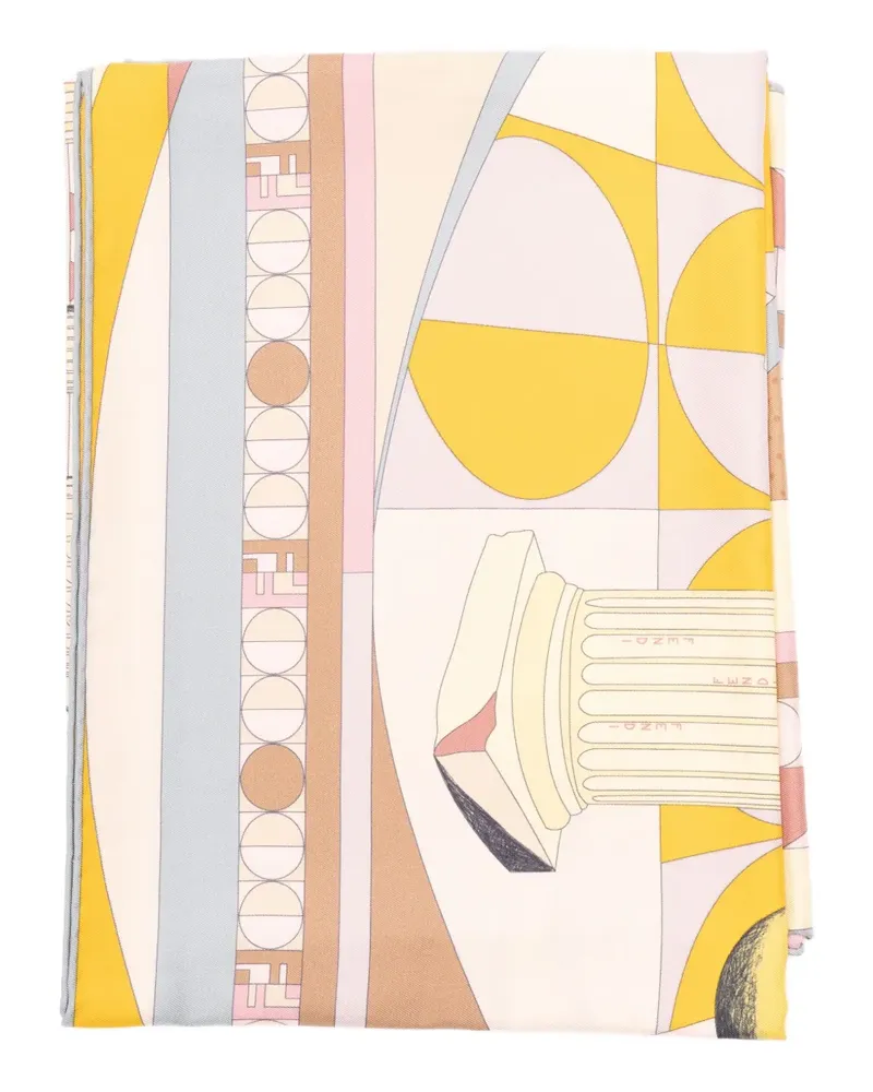 Fendi Moonlight Echoes Seidenschal mit geometrischem Print - Rosa Rosa