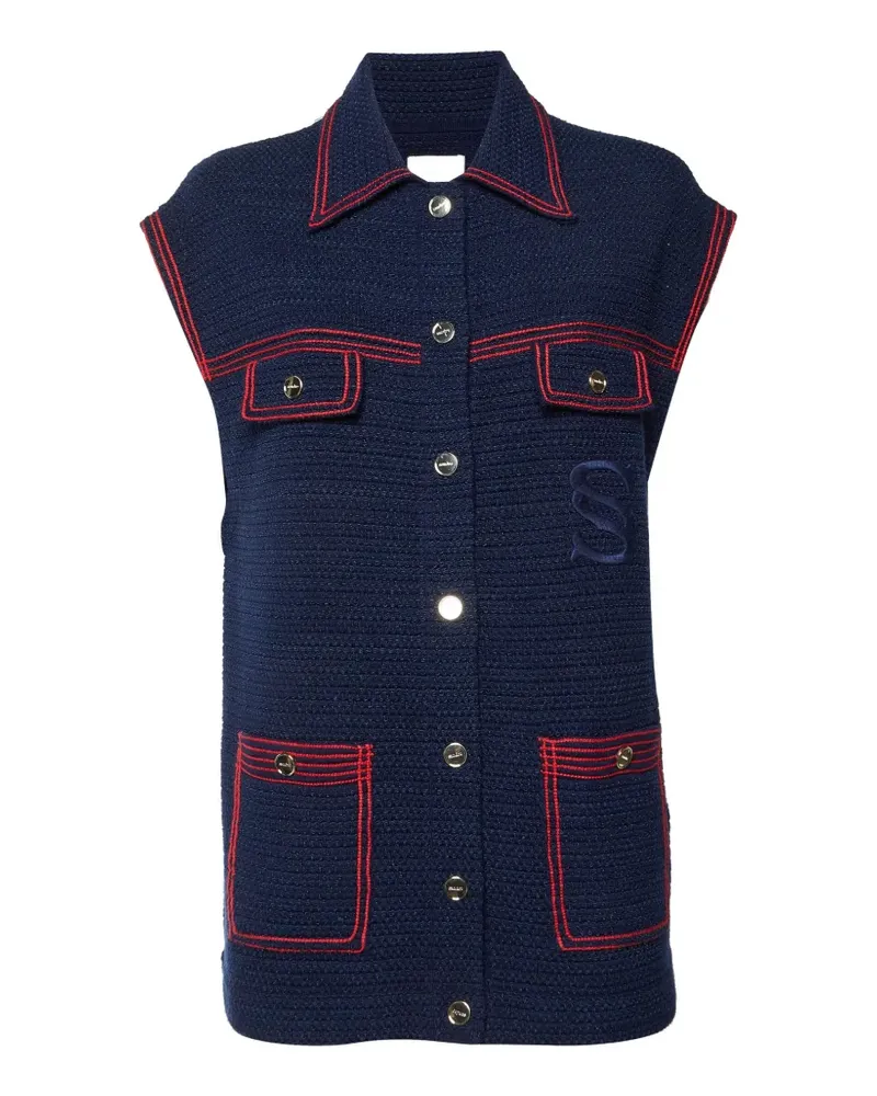 Sandro logo sleeveless jacket - Blau Blau