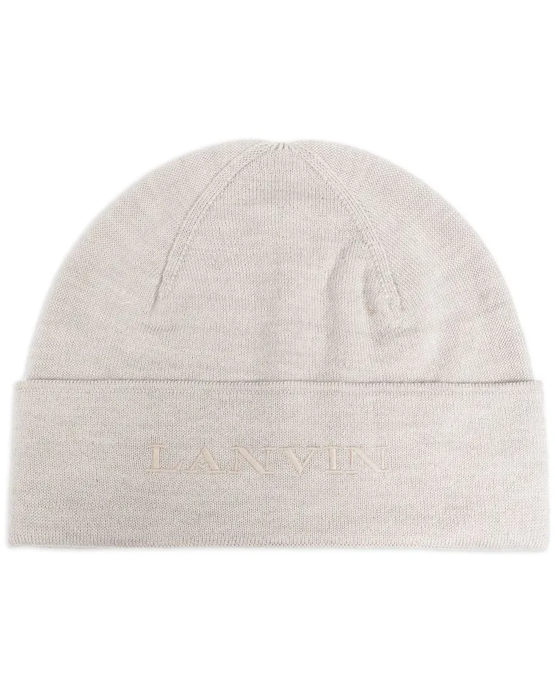 Lanvin Beanie Mit Logo Stickerei Nude