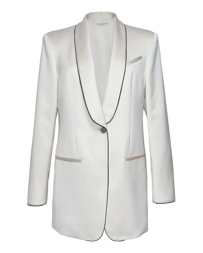 Philosophy Di Lorenzo Serafini Blazer mit Kontrastpaspeln - Weiß Weiß