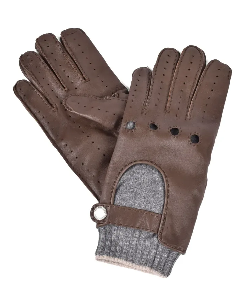 Brunello Cucinelli Perforierte Handschuhe aus Leder - Braun Braun