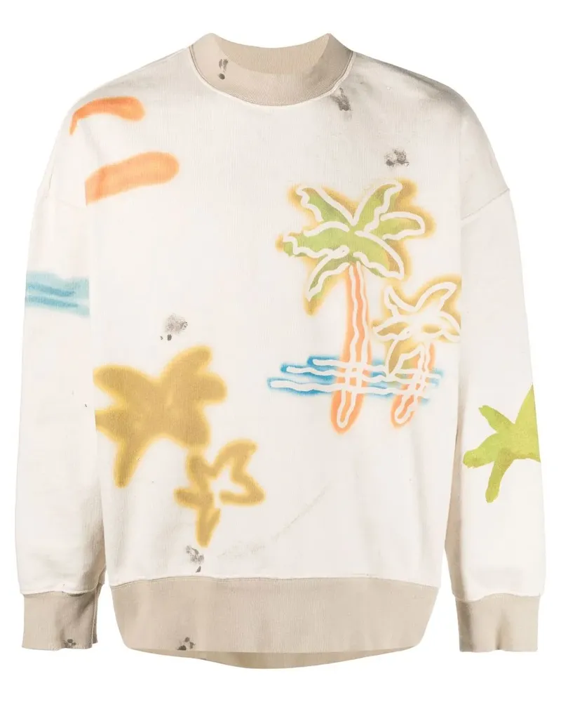 Palm Angels Sweatshirt mit Palmen-Print - Nude Nude