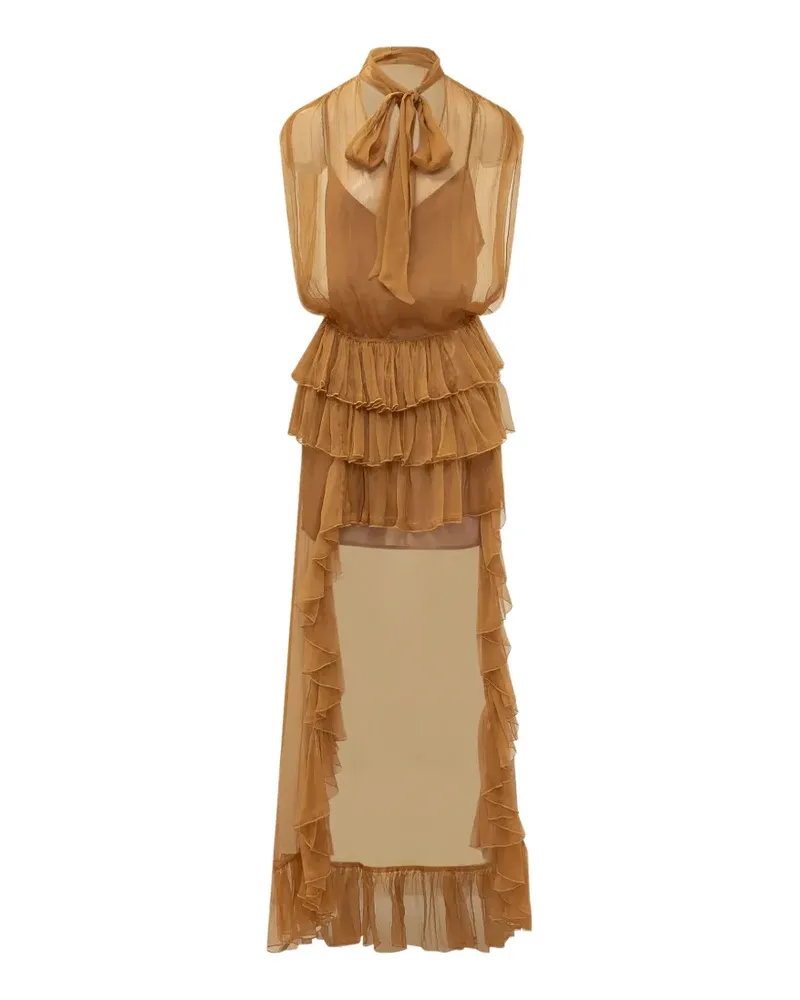 ACTUALEE ruffled bow-detail dress - Braun Braun