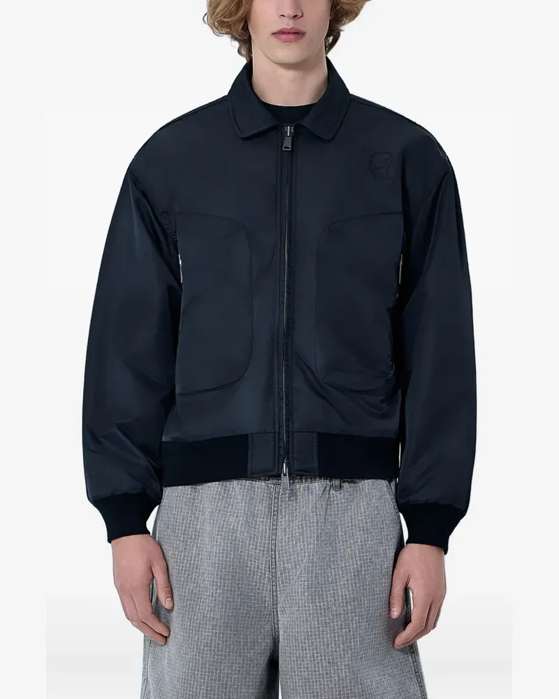 Brain Dead zip-front collared jacket - Schwarz Schwarz