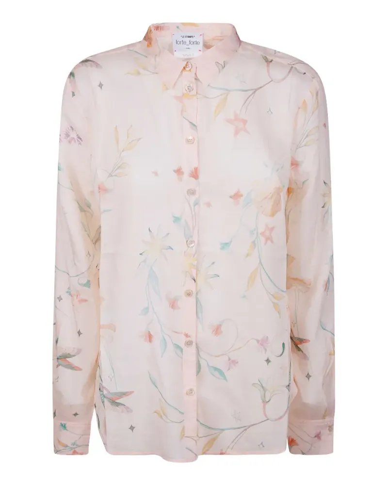 forte_forte flora-print shirt - Rosa Rosa