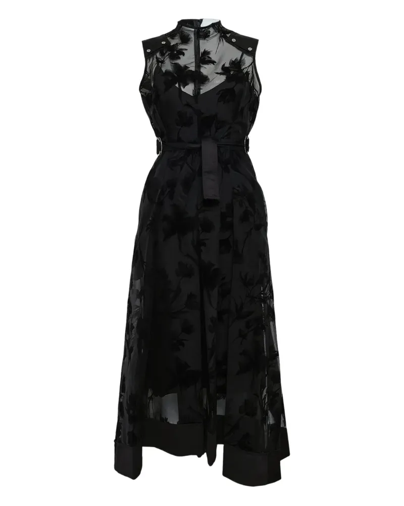 3.1 phillip lim floral belt midi dress - Schwarz Schwarz