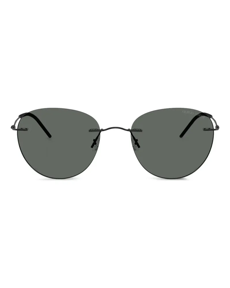 Giorgio Armani Runde Sonnenbrille - Schwarz Schwarz