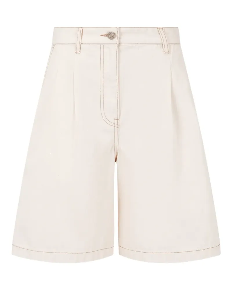 STUDIO TOMBOY Jeans-Shorts mit Falten - Weiß Weiß