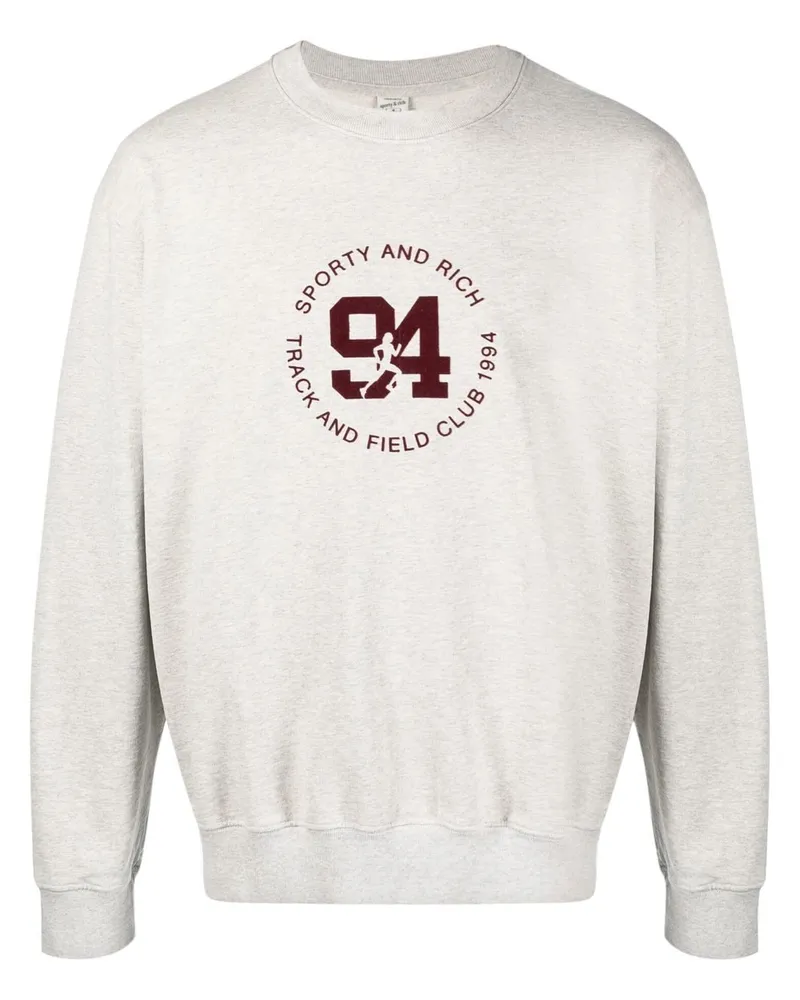 SPORTY & RICH Sweatshirt mit Logo-Print - Grau Grau