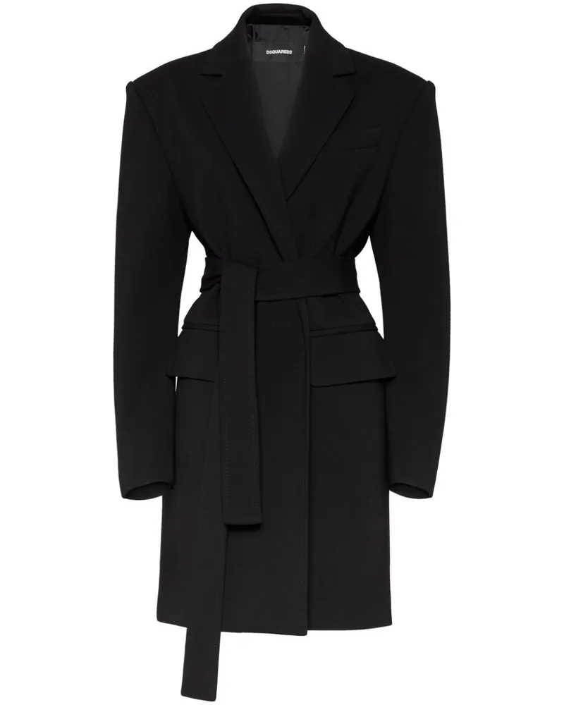 Dsquared2 Mantel mit Gürtel - Schwarz Schwarz