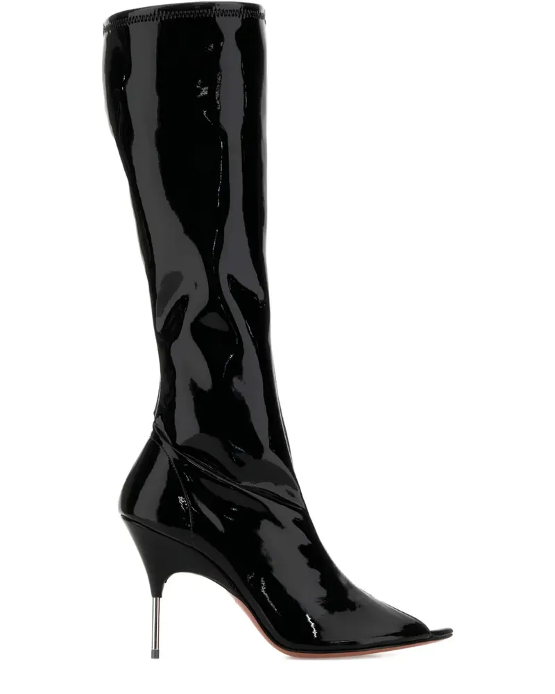 Amina Muaddi Bruna Stiefel mit Absatz - Schwarz Schwarz