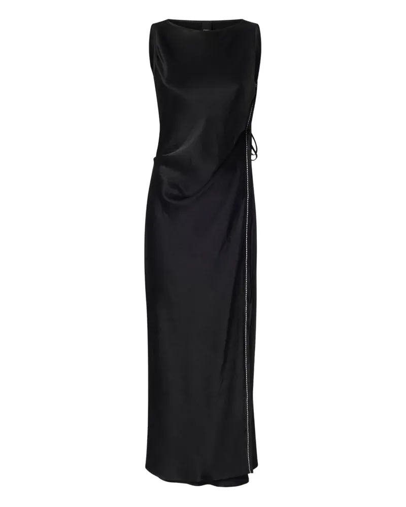 Pinko Satineinsatz-Midikleid mit Schnürung - Schwarz Schwarz